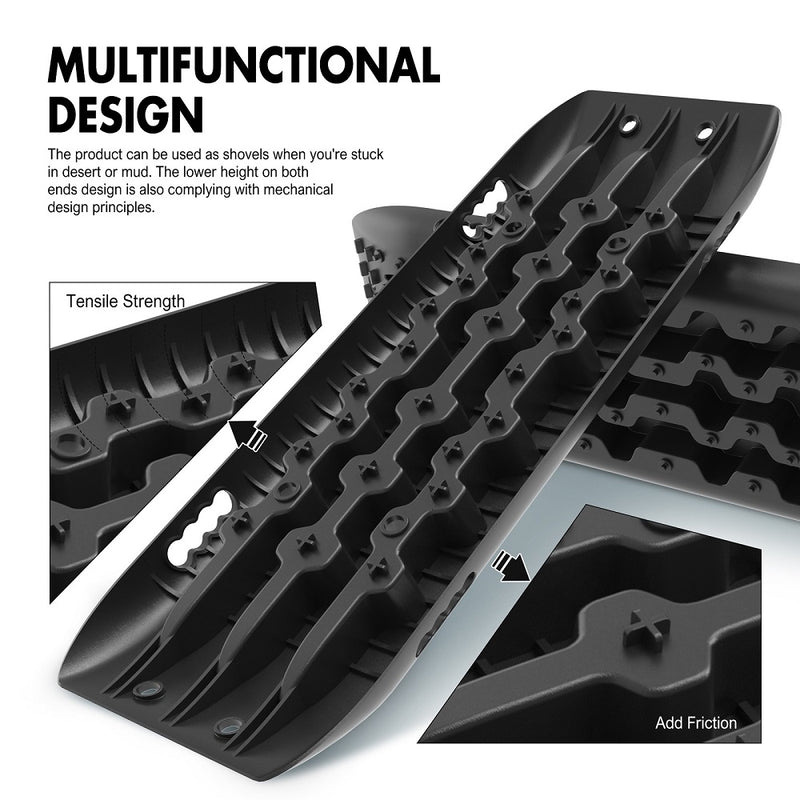 X-BULL Recovery Tracks Sand Track Mud Snow 1 pair Gen 2.0 Accessory 4WD 4X4 - Black