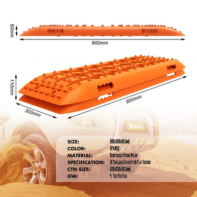 X-BULL Recovery Tracks Sand Track Mud Snow 10T 2 Pairs 4PC 4WD 4X4 Gen 2.0 Orange