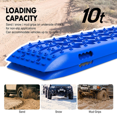 X-BULL Recovery tracks Sand tracks 2pcs Sand / Snow / Mud 10T 4WD Gen 2.0 - blue