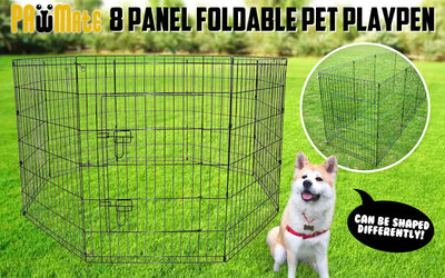 Pet Playpen Foldable Dog Cage 8 Panel 24in