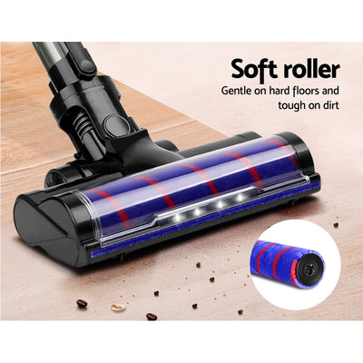 Devanti Handheld Vacuum Cleaner Cordless Roller Brush Head 150W Purple