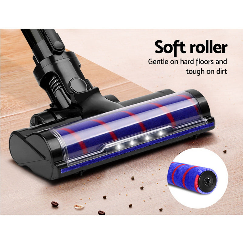 Devanti Handheld Vacuum Cleaner Cordless Roller Brush Head Purple