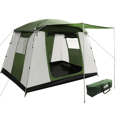 6 person camping tent green 
