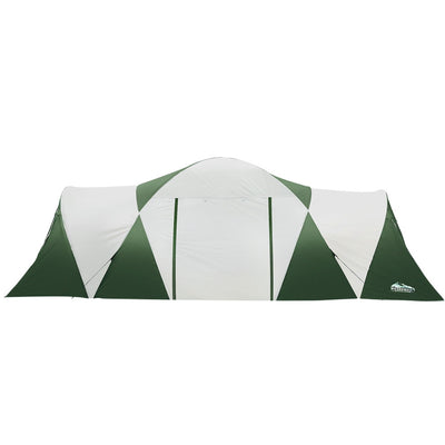 12 person family camping tent 3 rooms green 