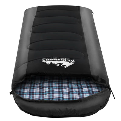 single sleeping bag grey thermal winter camping 