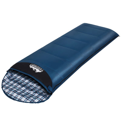 single sleeping bag blue thermal camping 