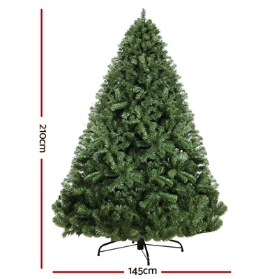 Jingle Jollys Christmas Tree 2.1M Xmas Tree Decorations Green 1250 Tips