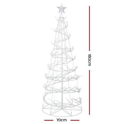 Jingle Jollys Christmas Tree 1.8M 6FT LED Xmas Decoration Cold White Lights