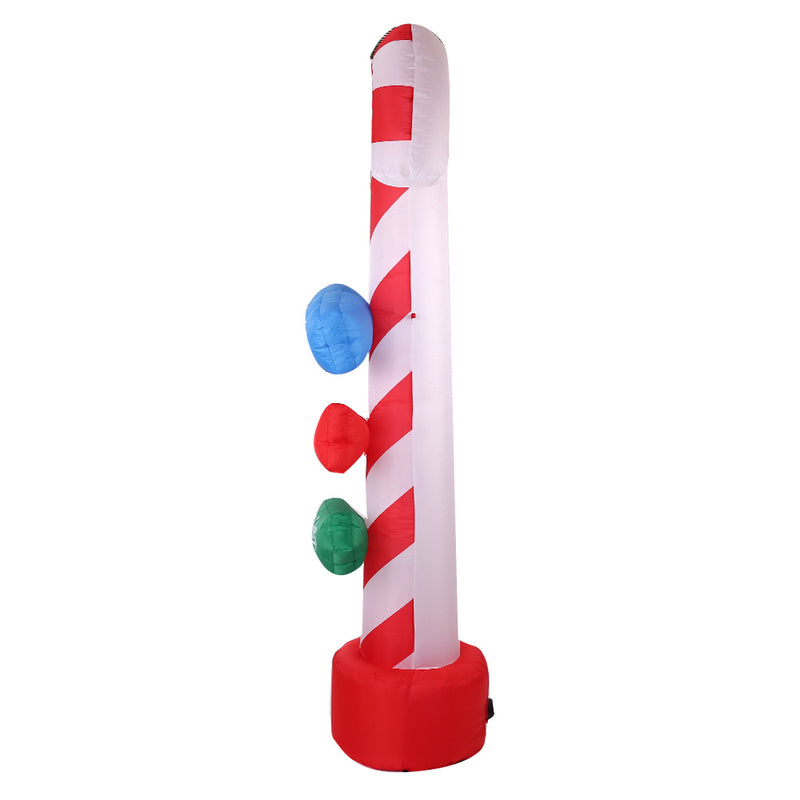 Jingle Jollys Christmas Inflatable Candy Pole 2.4M Illuminated Decorations