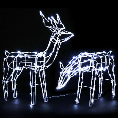Jingle Jollys Christmas Lights 2 Pcs Reindeers 200 LED Decorations