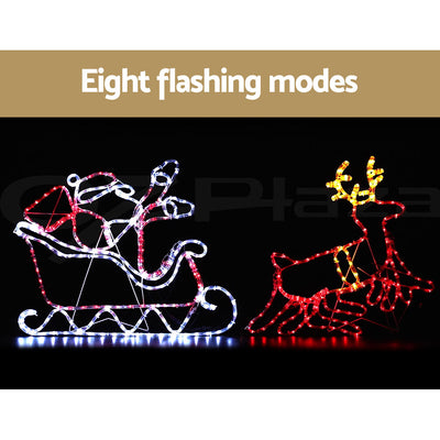 Jingle Jollys Christmas Lights Reindeer Sleigh 806 LED Decorations