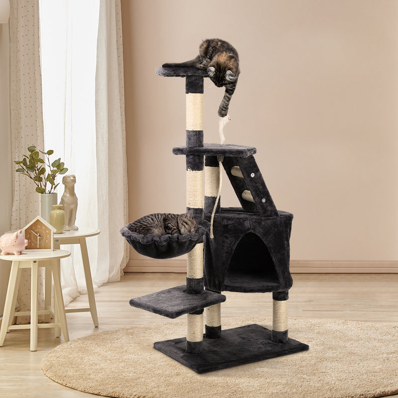 scratching post tower multi level dark grey 