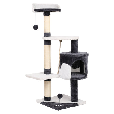 112cm scratching post tower grey and white 