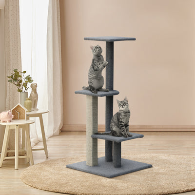 scratching tower post grey