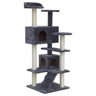cat scratching post tower grey 